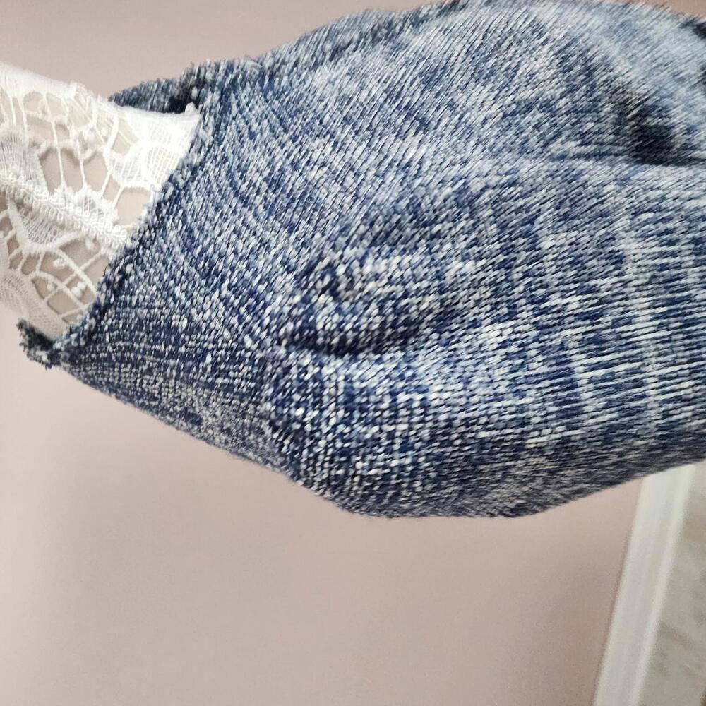 EUC Rebecca Taylor Blue White Textured lined Blazer Jacket 4 - Picture 4 of 9